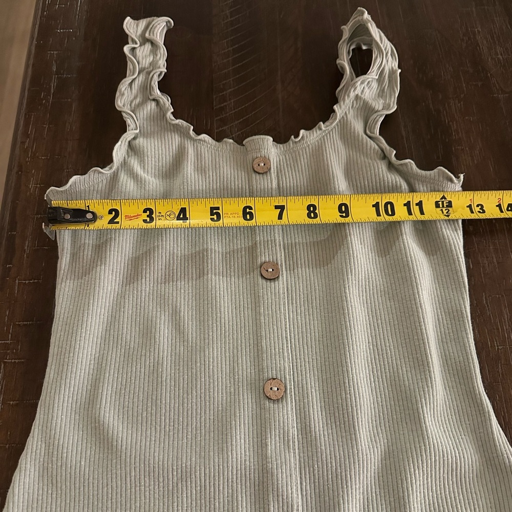 Green Button-Down Ribbed Dress - Picture 4 of 7